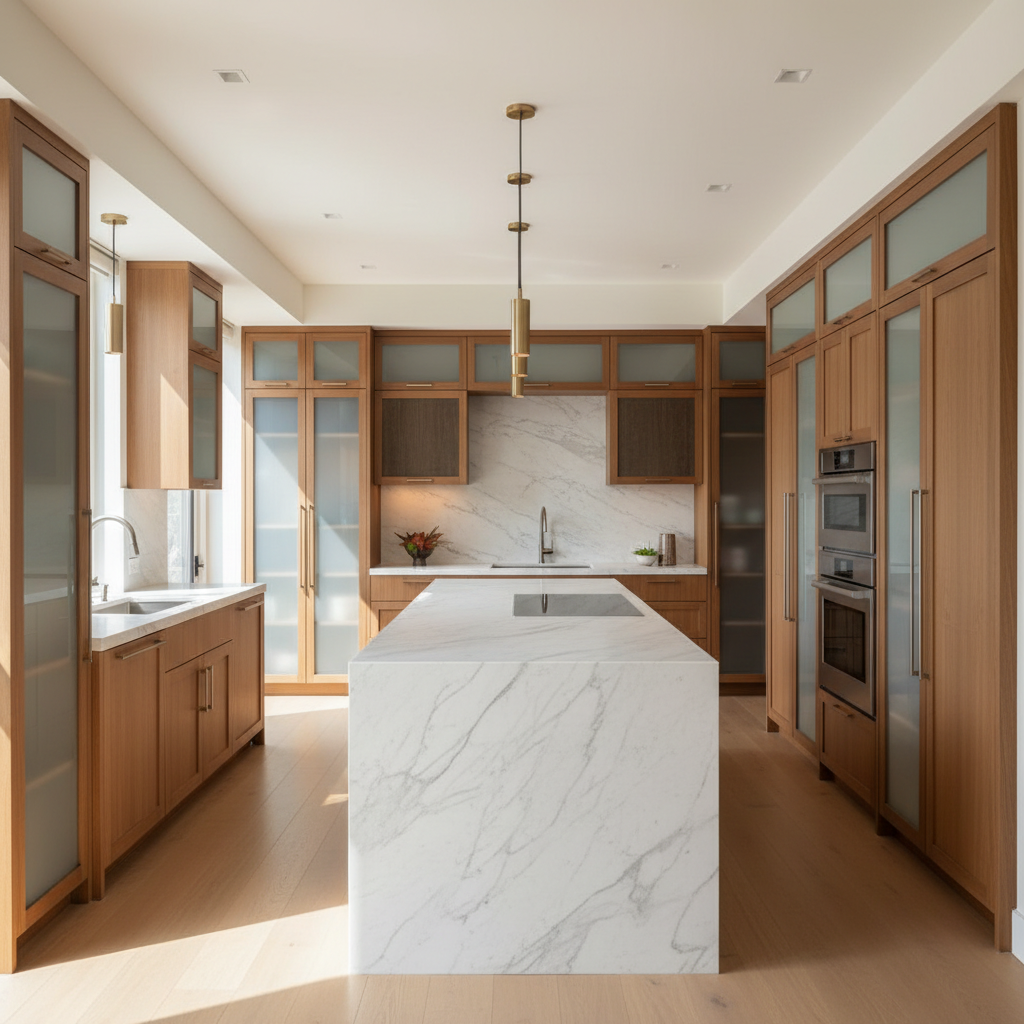 Upscale kitchen with integrated appliances