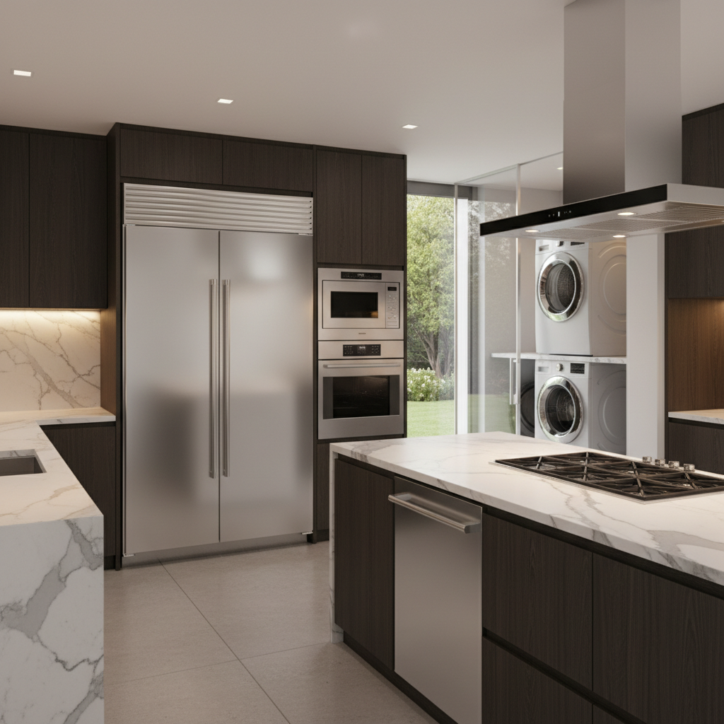 Premium KitchenAid-style appliances in a luxury home